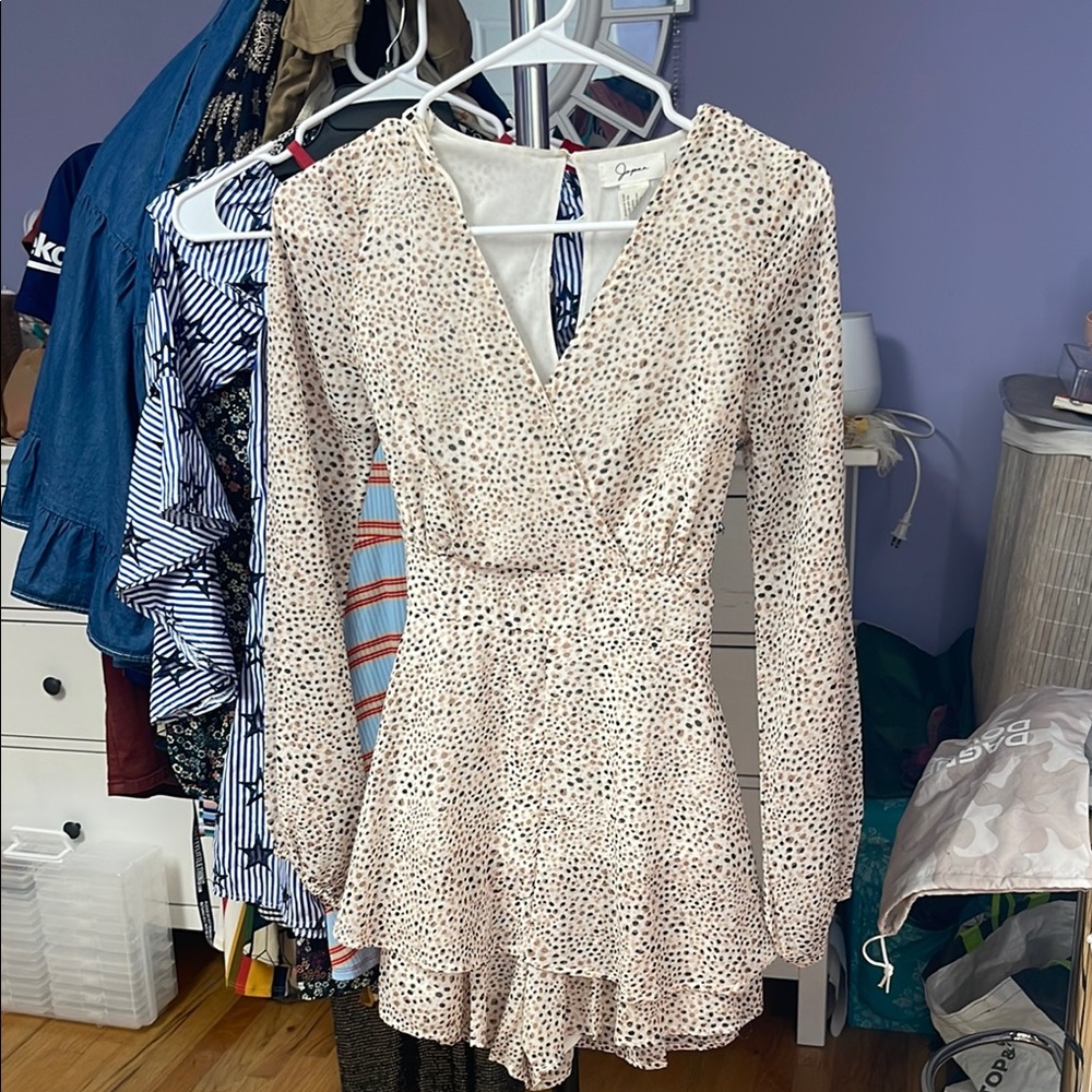 Size Small - Spotted Long Sleeve Romper